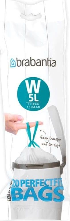Brabantia PerfectFit Avfallspåse Typ W, 5 L, 20 Påsar