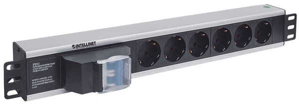 Virtajohto Intellinet Rack 19 1.5U, 6 pistorasiaa (Schuko) H-DPR06SW