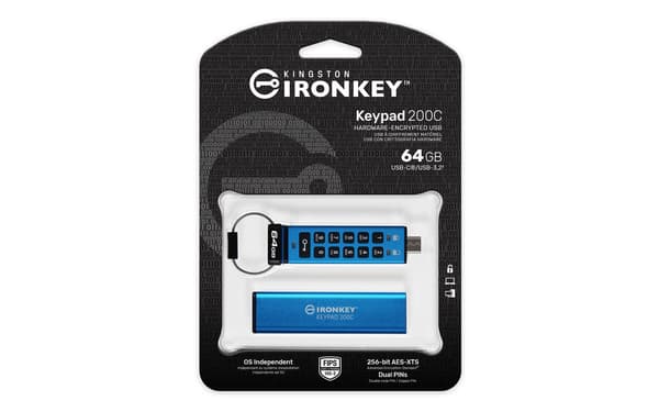 Kingston IronKey Keypad 200C - USB-minne - 64 GB