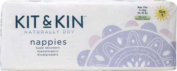 Kit and Kin Bionedbrydelige bleer 4, 9-15 kg, 34 stk.