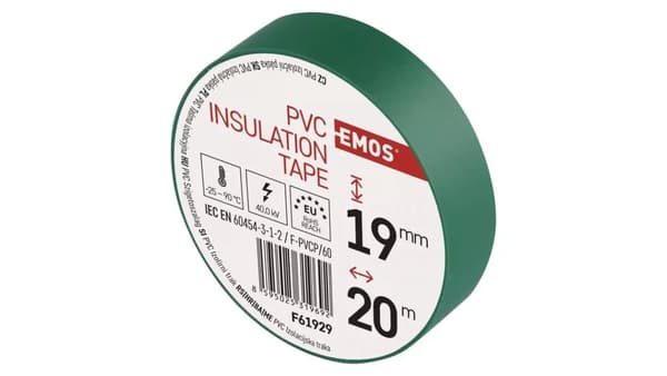 PVC isoleringstape 19mm/20m grøn F61929 /10 stk. /