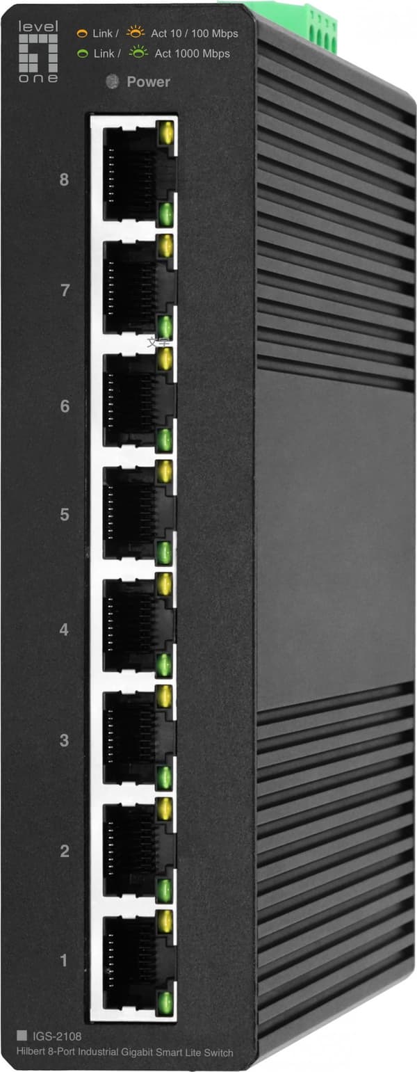 LevelOne IGS-2108 Netværksforbindelser Administreret L2 Gigabit Ethernet (10/100/1000) Sort