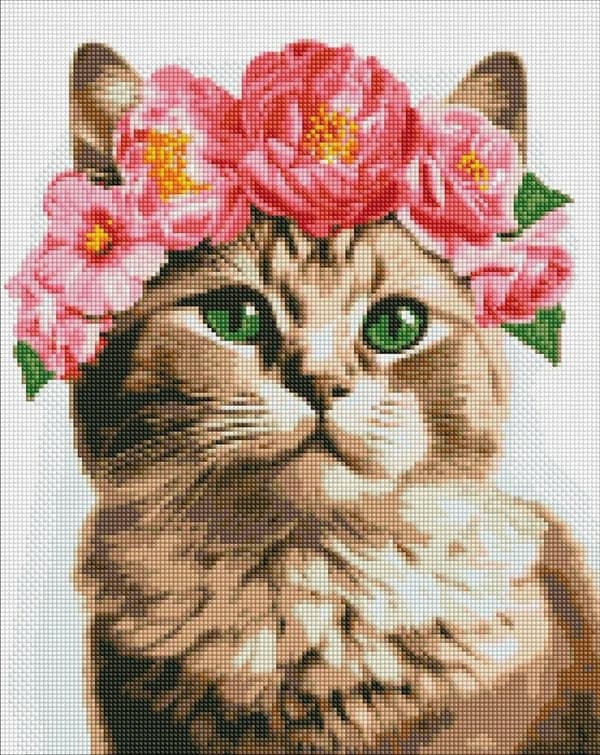 Diamantmosaik - Sofistikerad kattunge 4050cm