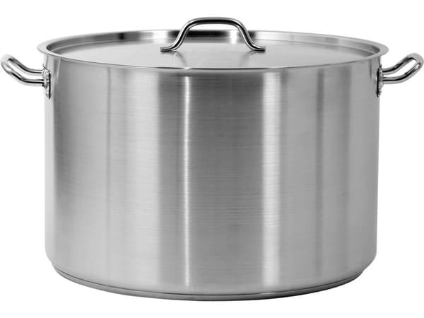 MEDELSTOR GRYTA MED LOCK ROSTFRITT STÅL 50x32CM 62,8L