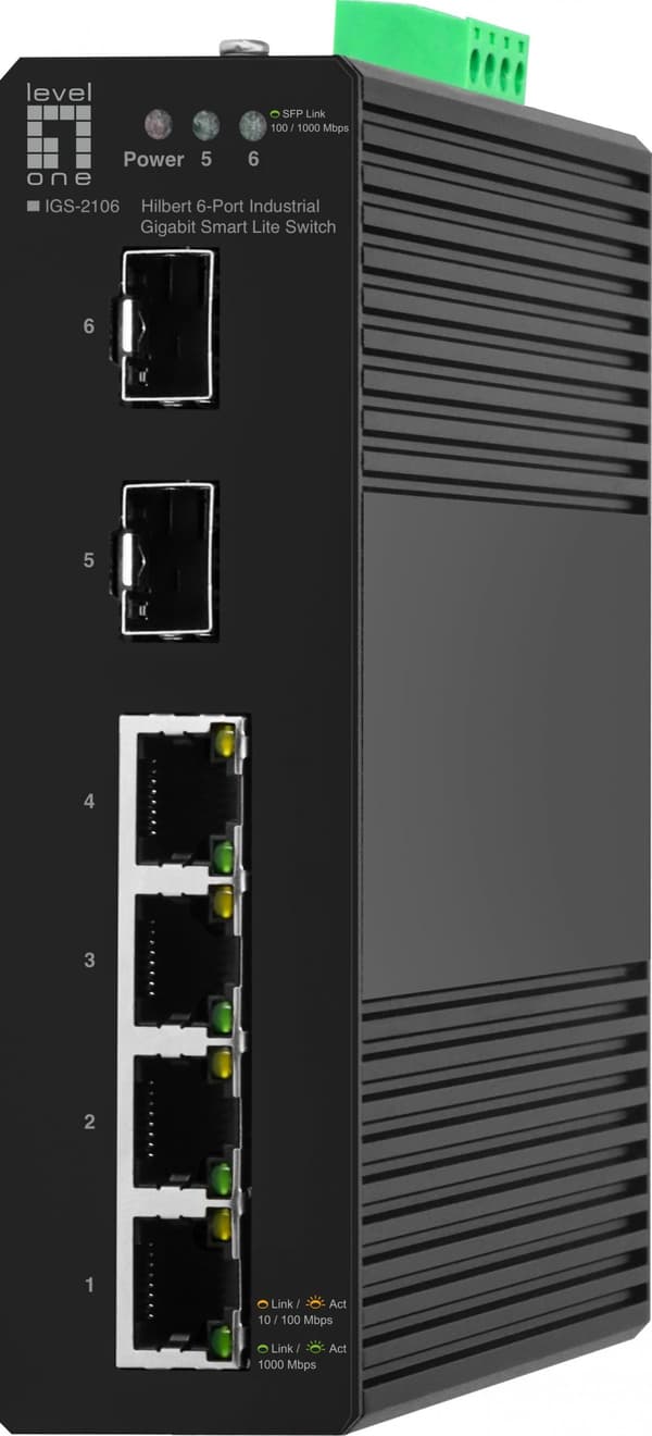 LevelOne IGS-2106 Netværksforbindelser Administreret L2 Gigabit Ethernet (10/100/1000) Sort