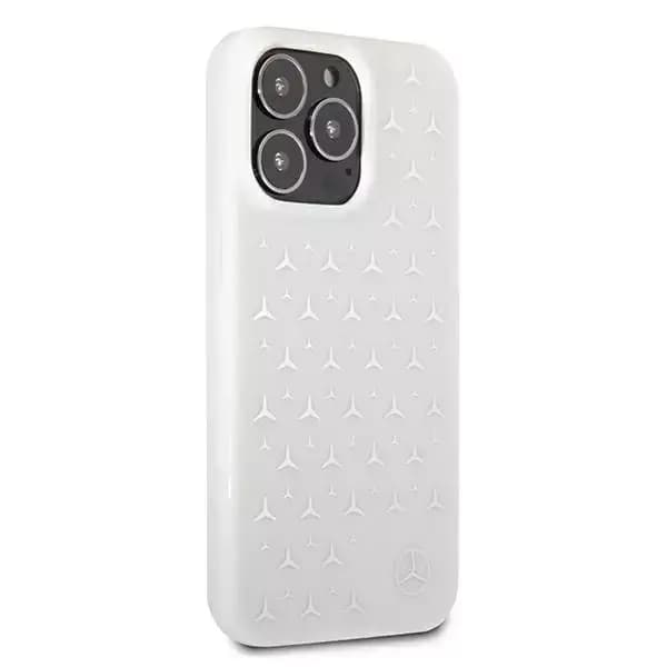 Mercedes Silver Stars Pattern Fodral för iPhone 13 Pro Max - Vit