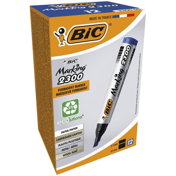 BiC marker blå sp12 820925, pris for 1 stk