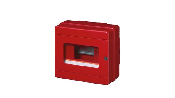Ppoz knap - hus 1x8 200x180x100 rød IP65 EC64008