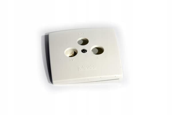 Grilli valkoinen 3 liitin: TV-R-SAT - 80x80mm