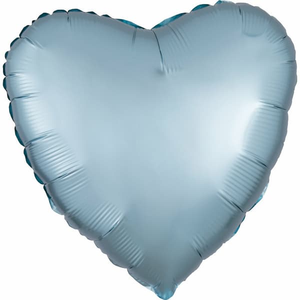 Folieballon Glans Pastelblåt hjerte 43cm 9914117