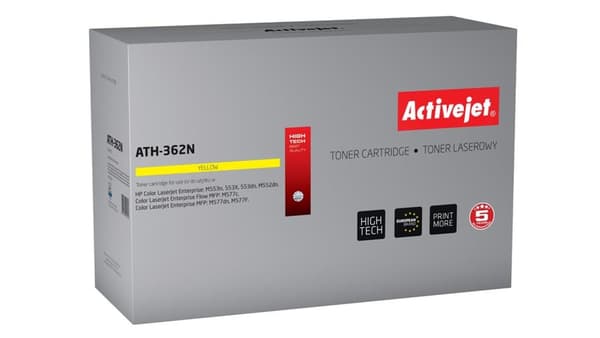 Activejet ATH-362N toner (ersättning för HP 508A CF362A; Supreme; 5000 sidor; gul)