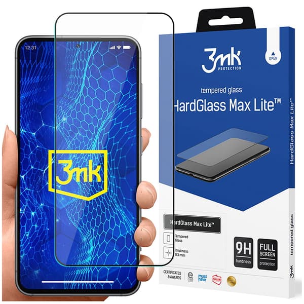 Härdat glas för Samsung Galaxy S24 Plus 3mk HardGlass Max Lite™ 9H Fullskärm