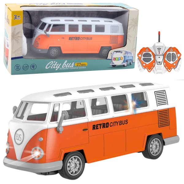 Retro Stadsbuss Fjärrstyrd RC Lampor 1:30
