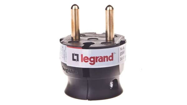 Legrand Bärbar Stickpropp 2P 16A Platt Svart - 50184