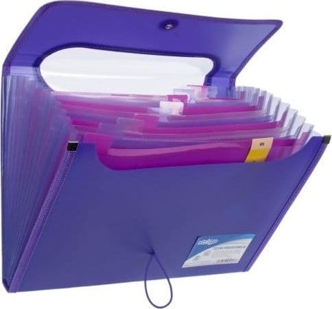 Mappe A4 med 12 omslag V-fil violet STRIGO