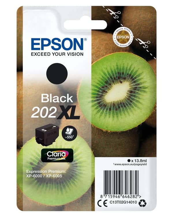 Epson blækpatron sort Claria Premium 202 XL T 02G1