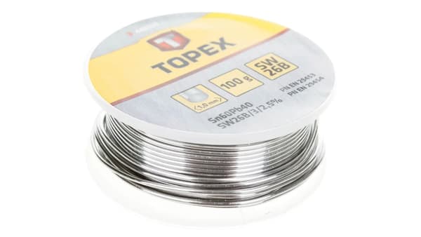Topex Tennlödtråd 60% Sn Tråd 1mm 100g - 44E522