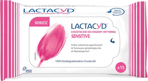 Lactacyd Sensitive vådservietter til intimhygiejne 1 stk.-15 stk.