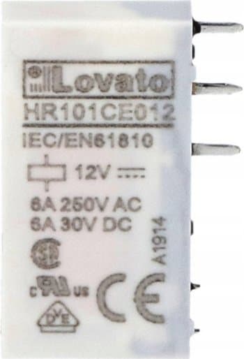 Elektromagnetisk grænsefladetransmitter, styring 12VDC, 1C/O, 6A, HR101CE012