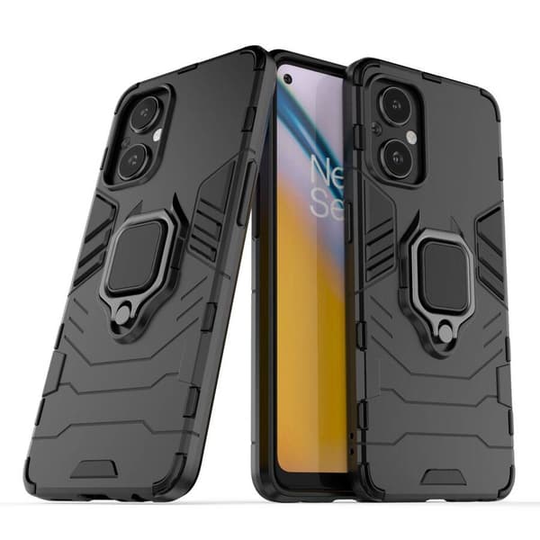Ring Armor robust hybridcover + magnetisk holder til OnePlus Nord N20 5G sort
