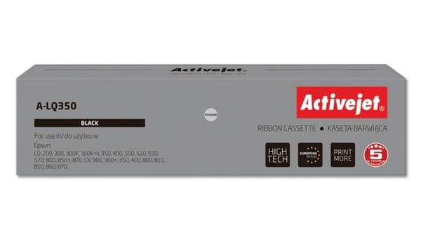 Activejet Printer Tasma til Epson S015633 sort (A-LQ350)