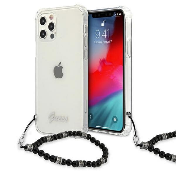 Guess GUHCP12MKPSBK iPhone 12/12 Pro 6.1\" Transparent Hardcase Black Pearl