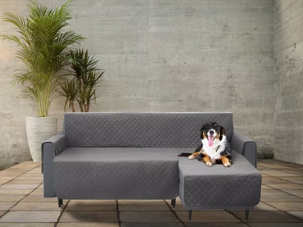 DOGGY 240 cm HÖRNÖVERDRAG PARIS VÄNSTER GRÅ