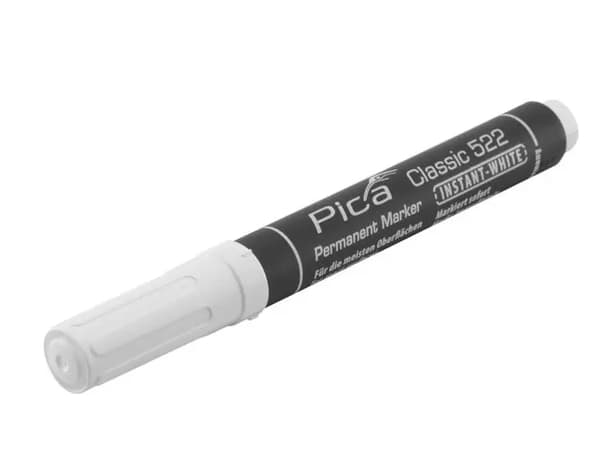 Pica Permanent Marker INSTANT hvid, Rund spids, 1-4mm