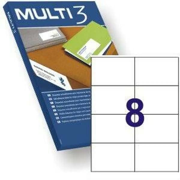 Liimat/etiketit MULTI 3 105 X 74 mm A4 100 Levyt