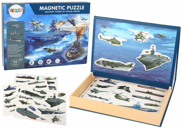 Magnetisk puslespilssæt med militærmotiv