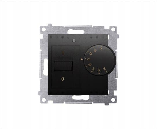 Simon 54 Temperaturregulator med intern sensor (modul) 16 (2) A 230V skruemontering sort mat DRT10W.02/49