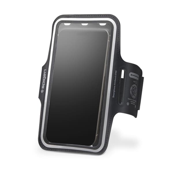 Spigen A703 Dynamic Shield Armbånd - Etui/Sportsbånd til Smartphone op til 6.9\" (Sort)