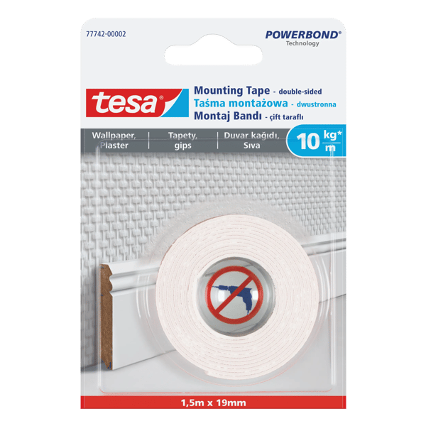 tesa monteringstape til tapet 1,5m/19mm