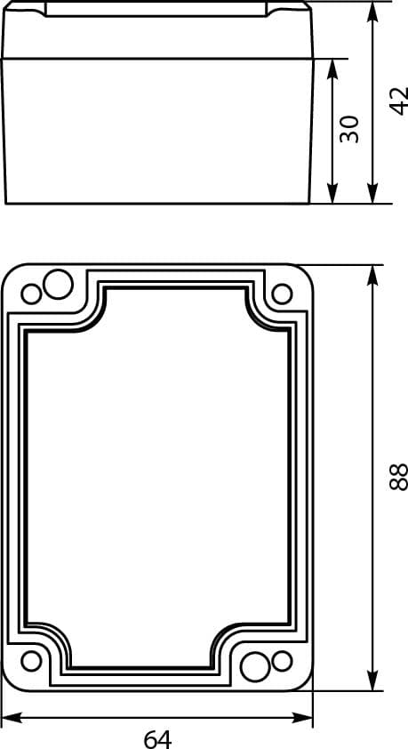 Elektro-Plast STRONG Hermetisk dåse u/k 88x64x42mm IP67 PHP-56 grå (62.56)