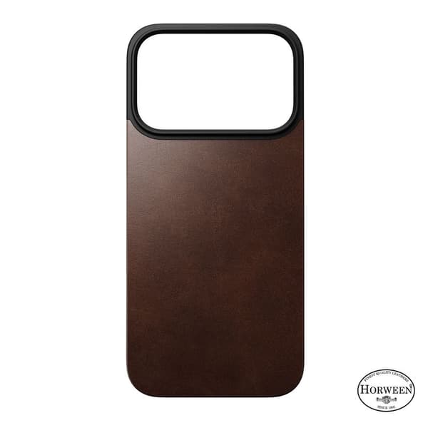 Nomad Magnetisk Læderbagside, rustik brun (Horween), Magsafe - iPhone 17 Pro