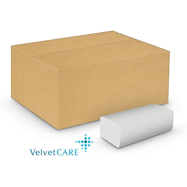 Vikhanddukar Velvet Care V-Fold 2w cellulosa vit (20x150)