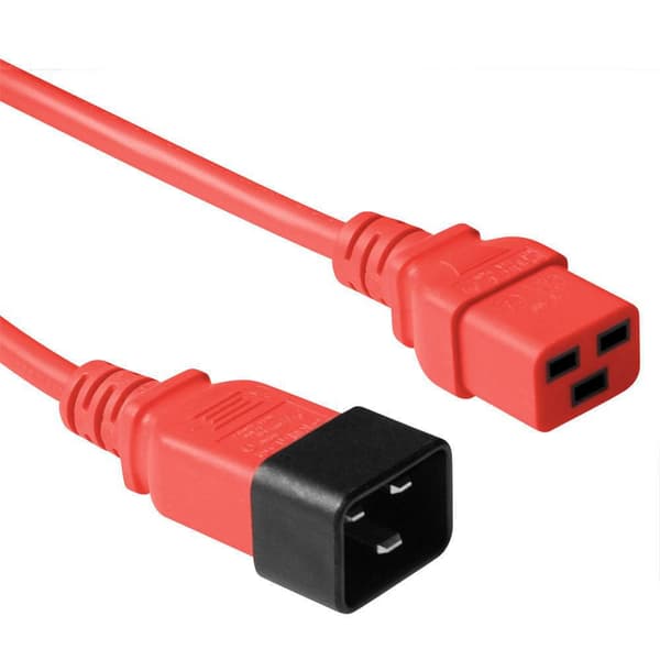 MicroConnect Punainen virtajohto C20 - C19, 0,9 M