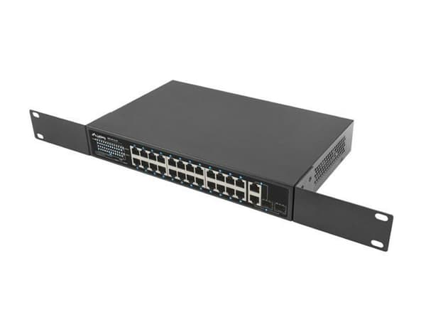 Lanberg 24x 100Mb PoE+/2x Combo Rack 19\" Gigabit Ethernet Switch 360W