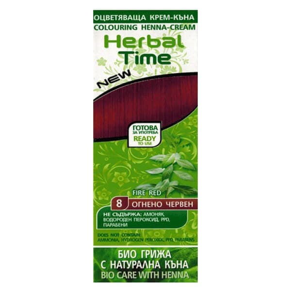 HERBAL TIME Naturlig Hårhenna 8 Eldröd