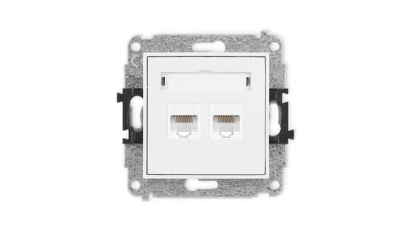ICON Dobbelt computerstikmekanisme 2xRJ45, kat. 5e, 8-polet hvid mat 25IGK-2