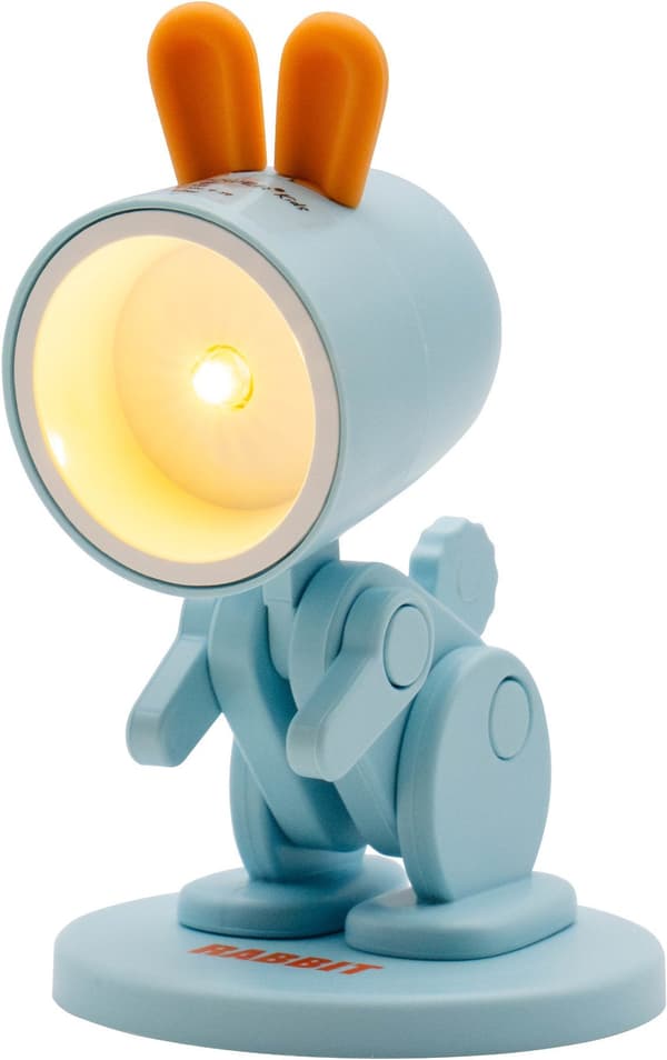 RealPower LED-eläintaskulamppu, sininen kani, jalustalla