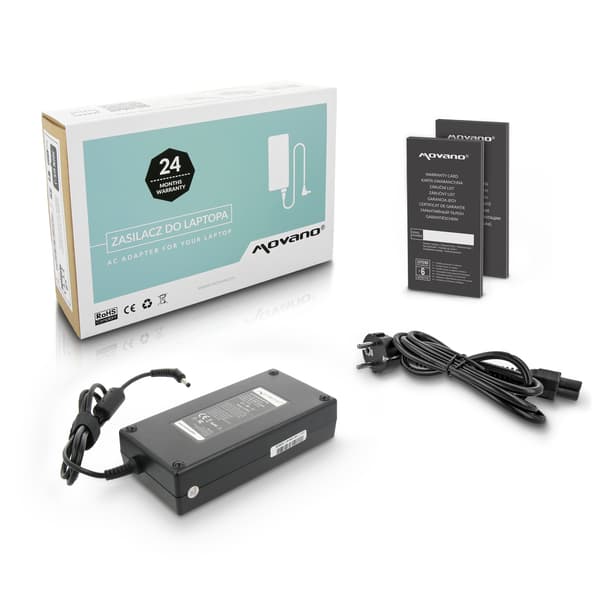 Movano 19.5v 10.3a (5.5x2.5) 200W strømforsyning til Clevo