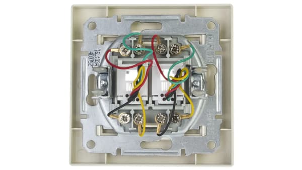 ASFORA Telefonjack dubbel 2xRJ11 kräm EPH4200123