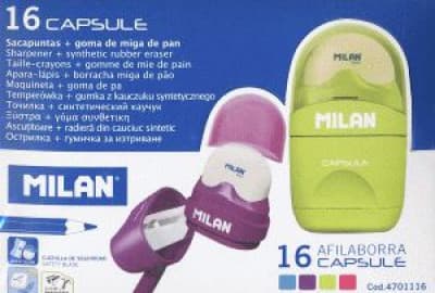 Blyantspidser og viskelæderkapsel (16 stk.) MILAN