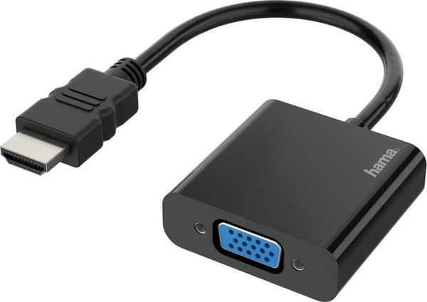 AV-sovitin Hama HDMI - D-Sub (VGA) + Jack 3.5mm musta (002003430000)