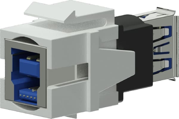 Adapter PROCAB VCK630/W, USB 3.0 A til USB 3.0 B (vendbar) hvid