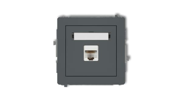 Karlik Computerstik Enkelt 1xRJ45 Grafit Mat (28DGK-1)