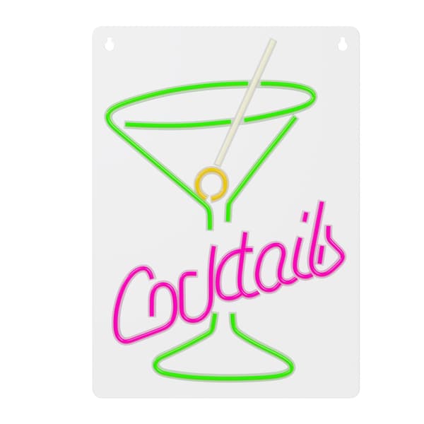 Neon PLEXIGLASS LED COCKTAILS ruusu vihreä FPNE02X Forever Light