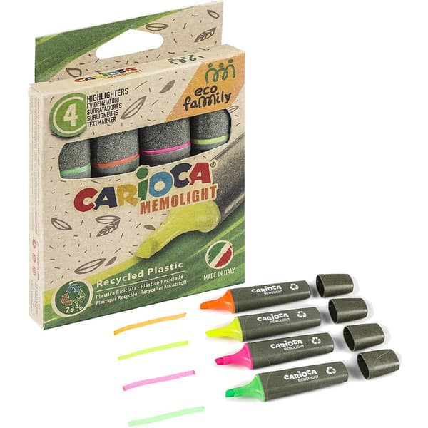EcoFamily överstrykningspennor 4 färger CARIOCA