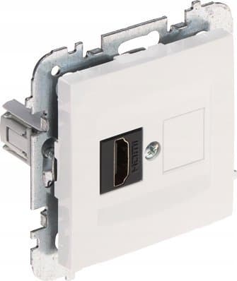 SANTRA stikdåse 1xHDMI uden ramme planforsænket hvid 4191-10
